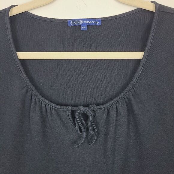 Thyme Maternity Black Scoop Neck Sleeveless T-Shirt Medium - Picture 5 of 13